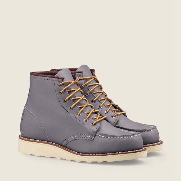 Red Wing Heritage Boots 6-Inch Classic Moc – Short Boundary Læder - Grå - Dame 1974-XUIGV